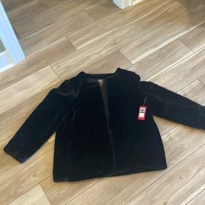 Brand new women’s XL faux fur black jacket. Bloomingdale’s